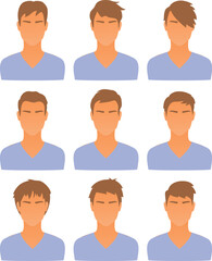 Set of modern graphic favicon male portrait profile pictures