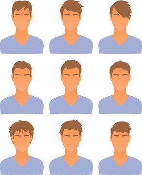 Set of modern graphic favicon male portrait profile pictures