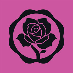 simple vector rose logo flower