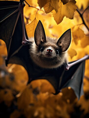 Bat in its Natural Habitat, Wildlife Photography, Generative AI