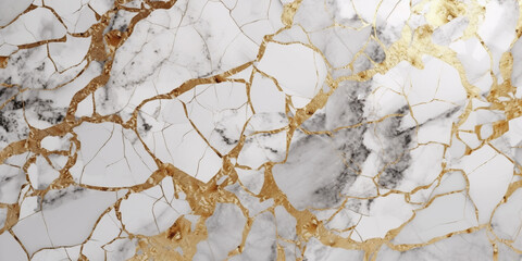 White and gold marble texture background.