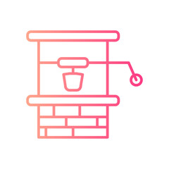 water well gradient icon