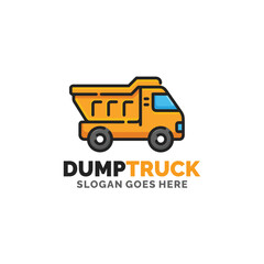 Dump truck logo design vector illustration