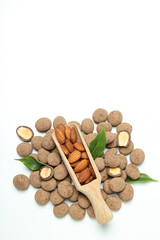 Tasty and sweet food - almonds in chocolate