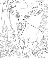 Moose jungle coloring pages