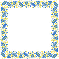 Vector illustration of Ukrainian ornament in ethnic floral style with oak leaves and acorns, identity, vyshyvanka, embroidery for print clothes, websites, banners. background. Floral design, border