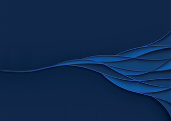 Blue Background with Branching Layered Pattern - Abstract Background with Three-dimensional Effect