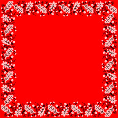 Vector illustration of Ukrainian ornament in ethnic floral style with oak leaves and acorns, identity, vyshyvanka, embroidery for print clothes, websites, banners. background. Floral design, border