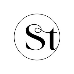 Obraz premium St typography icon with calligraphy letters.