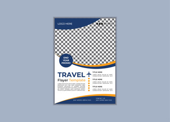 Travel flyer template for travel agency. Vacation poster or flyer pamphlet brochure design layout