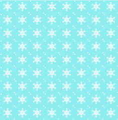 hellblaue quadratische fläche gefüllt mit regelmäßig verteilten weißen schneeflocken