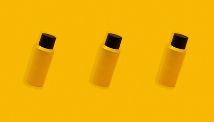 Collage with spray can, yellow color, monochrome