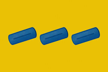 Yellow color collage with wireless speakers