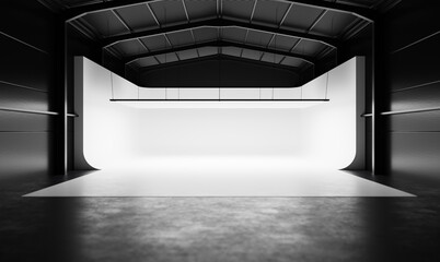 Fototapeta Professional photography studio with white background obraz