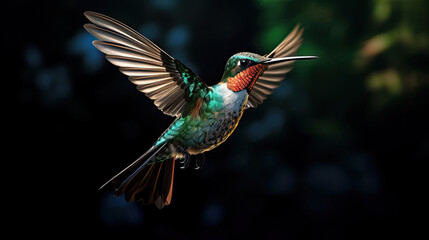 Obraz premium Impeccable capture of a hummingbird in mid-flight