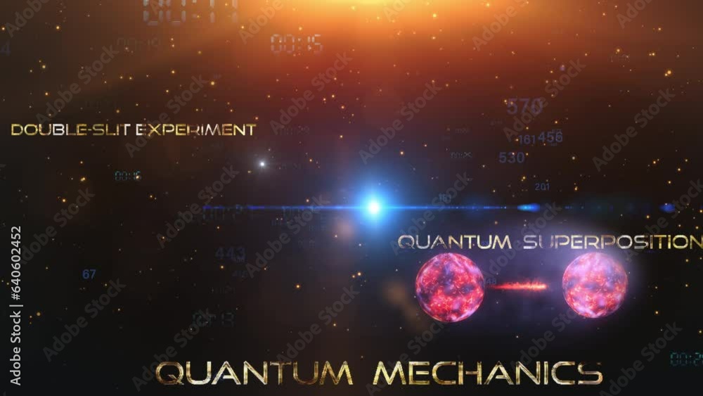 Poster quantum technology golden text word cloud cinematic title abstract digital sci-fi futuristic hi-tech