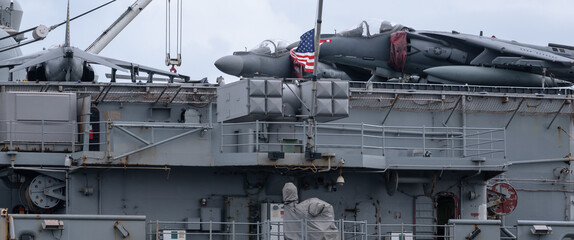 WARSHIP -  Attack aircraft aboard an American amphibious assault ship