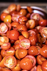 Fototapeta na wymiar Tomaten, Cherrytomaten, Essen, Speisen, Garnitur