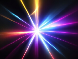 Colorful Lens flare light pattern black background light effect
