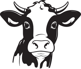 Cute cow icon, Baby cow head, Vector Illustration, SVG