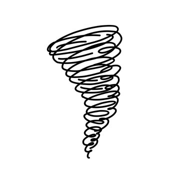 recommend clip art: Tornado isolated on white background. Weather element. Vector hand-drawn illustration in doodle style. Perfect for cards, decorations, logo, various designs.