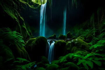Fototapeta premium waterfall in the green forest