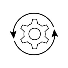 Set Icon. Manage, Adjust. Circular Gear, Rotation Cog Symbol - Vector Logo Template.