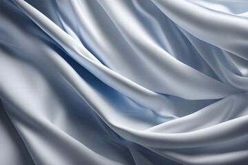silk background, graceful blue and white fabric abstract art with subtle transparency and an ethereal atmosphere"