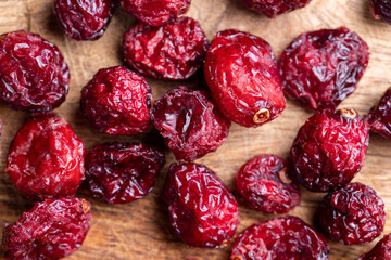 Dried red cranberries with sugar syrup