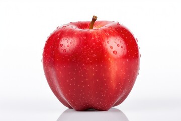 Red apple isolated on white background. Fresh organic fruit.