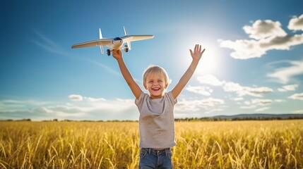 child with airplane