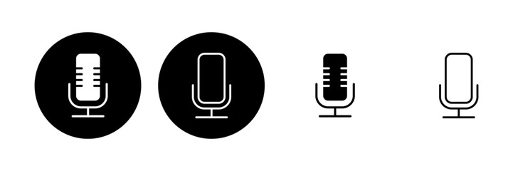 Microphone icon set. karaoke icon vector