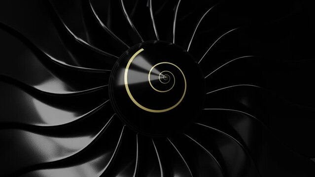 Rotating jet engine blades - 3D 4k animation (3840 x 2160 px)