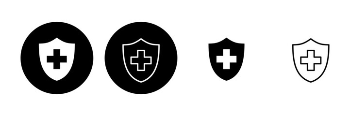 Obraz premium Health insurance icon set. Insurance health document icon