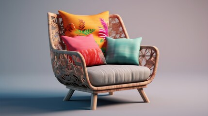 red and yellow armchair