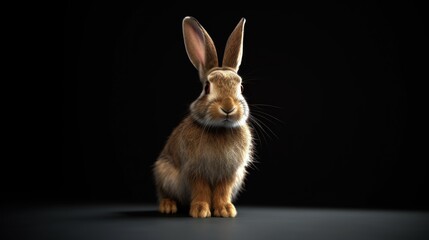 Obraz premium black rabbit on black background