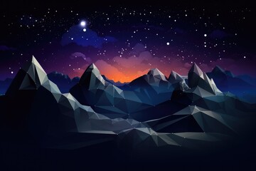 Obraz premium Magical nature wallpaper during summer night high in mountains. Generative Ai.