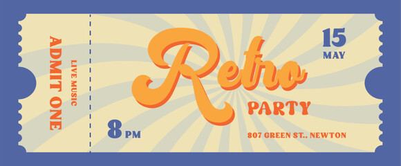 Retro party ticket