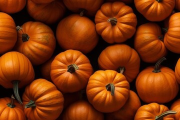 Pumpkins as a harvest background. Halloween concept. Background with selective focus and copy space
