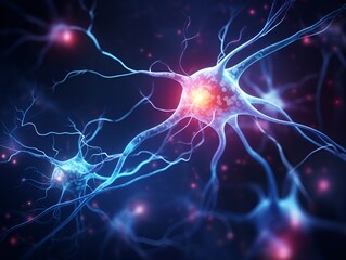 brain neuron digital art illustration generative ai