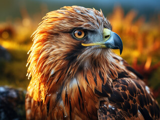 Fototapeta premium Hawk in its Natural Habitat, Wildlife Photography, Generative AI