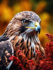 Naklejka premium Hawk in its Natural Habitat, Wildlife Photography, Generative AI