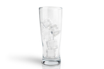 Empty glasses with ice cubes