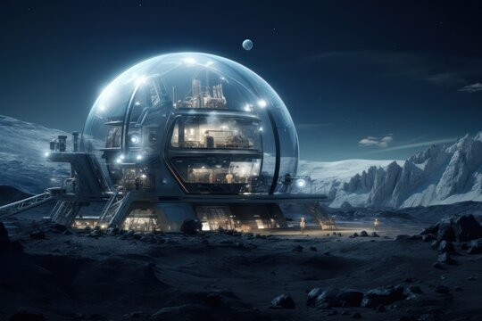 Modern technologies for organizing human colonies on other planets. Transshipment base on the moon