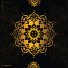 golden color floral mandala element