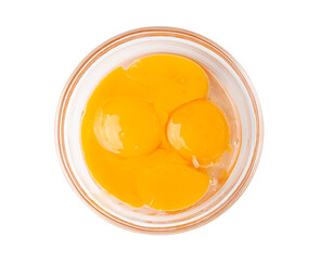 Egg Yolks in Bowl, Fresh Chicken Egg Yolk Separated from Whites for Cooking Recipe, Organic Yolks Top View