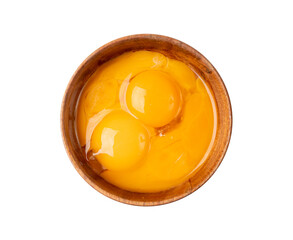 Beaten Egg Yolks in Bowl, Fresh Chicken Eggs for Cooking