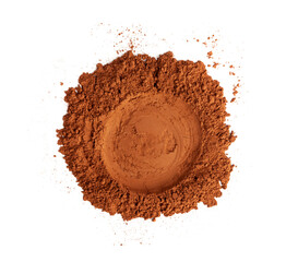 Cocoa Powder Isolated, Cacao Dust Pile, Dry Ground Cocoa Beans, Cocao Powder Pile for Chocolate