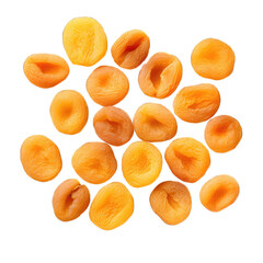 Dried Apricot halves isolated on transparent background. Generative AI