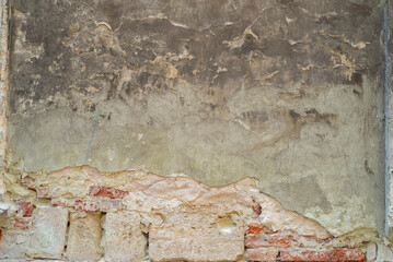 Old wall background. Old european  city. Texture of old brick wall